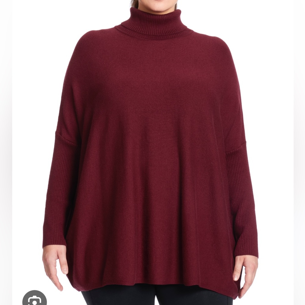 Joseph A oversized boxy turtleneck in Port (color) ~ size S